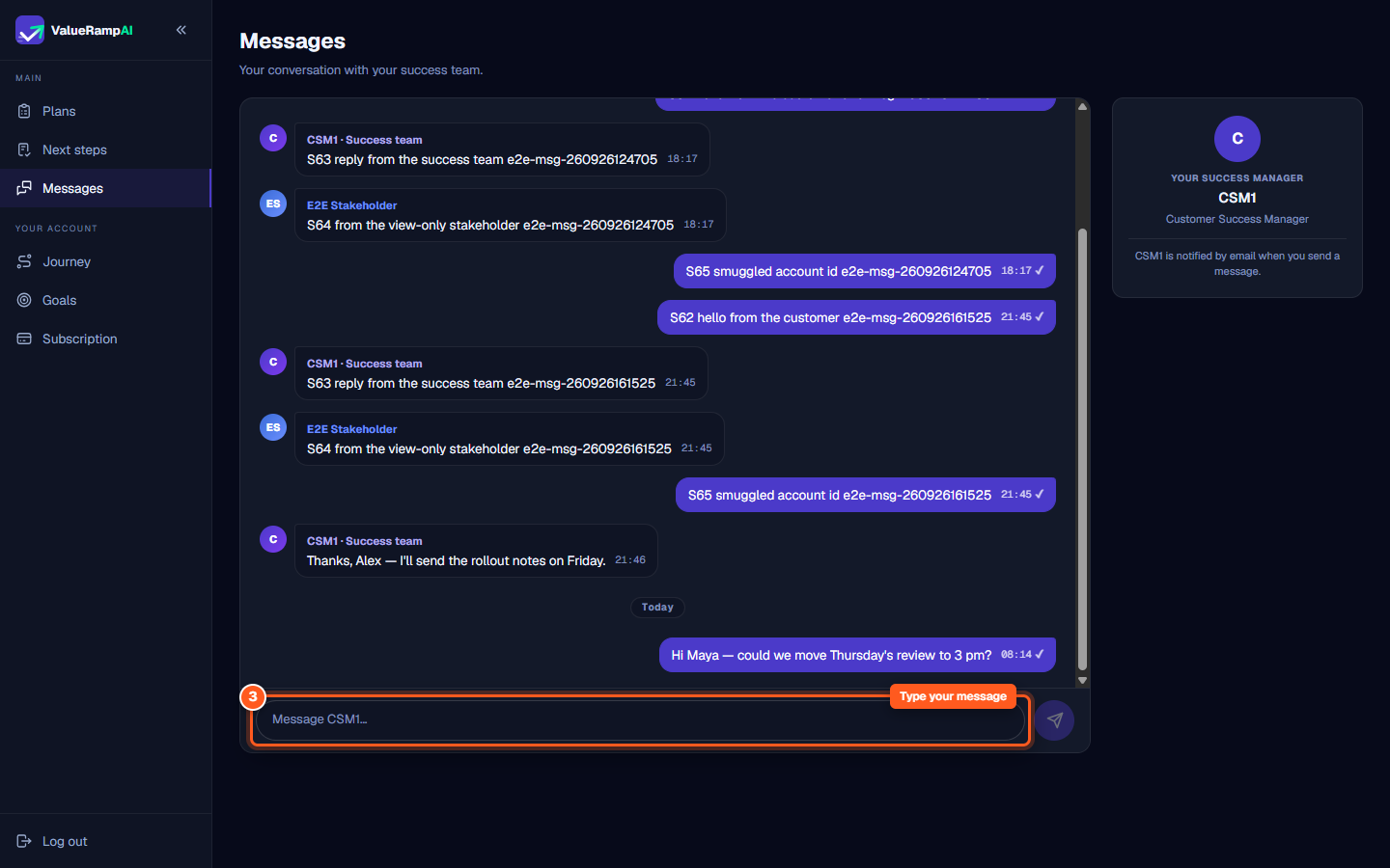 Message composer text field with placeholder and 4,000-character plain text boundary